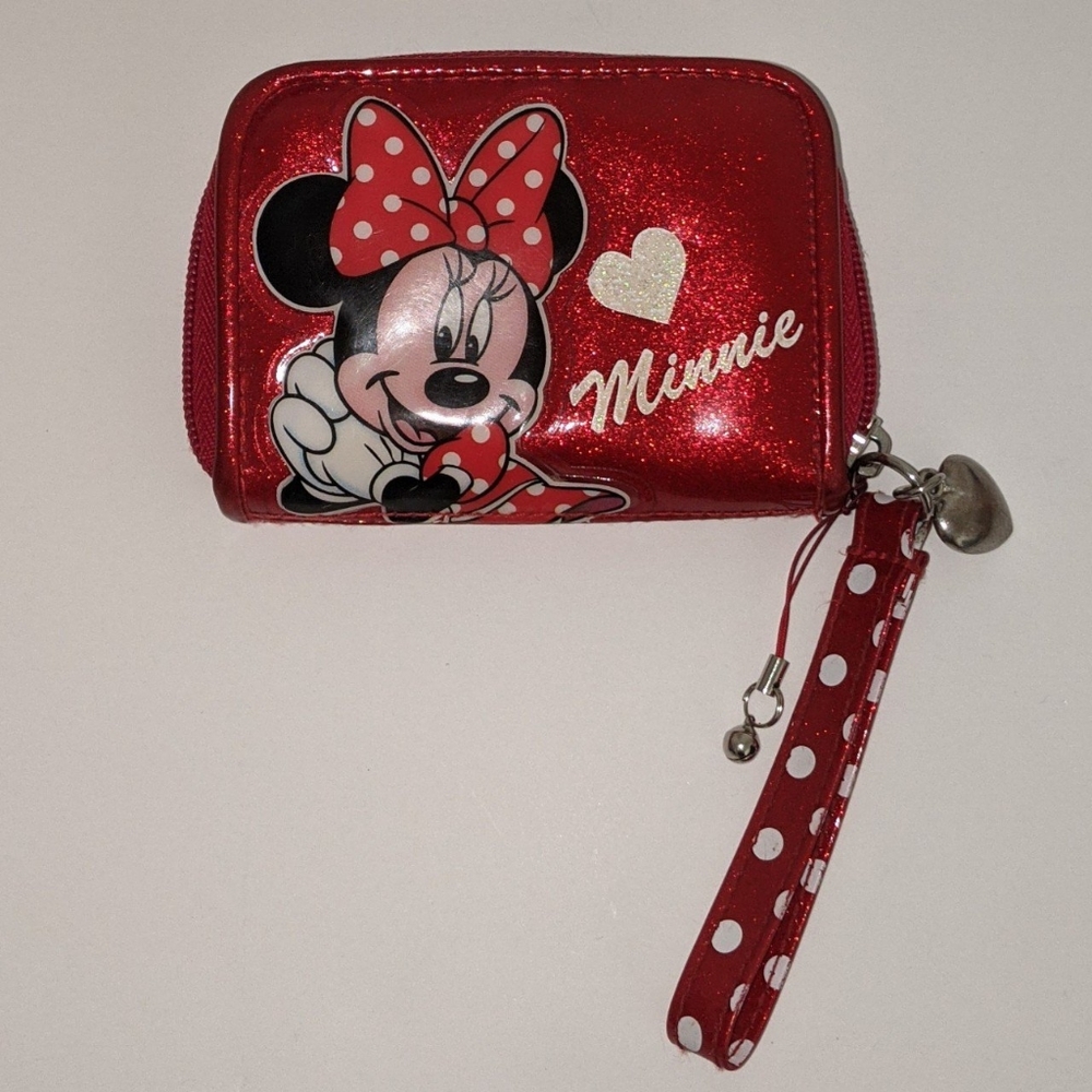 Vintage Disney Parks Minnie Mouse glitter red wallet